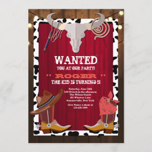 Invitation de fête western