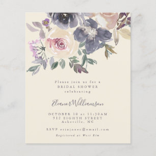 Invitation de Fêtes des mariées florales violettes