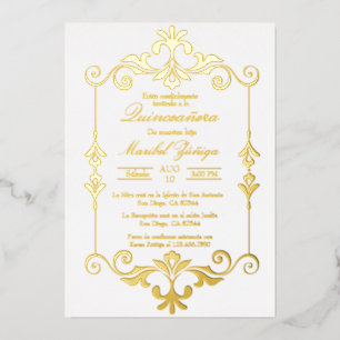 Invitation de feuille Quinceañera