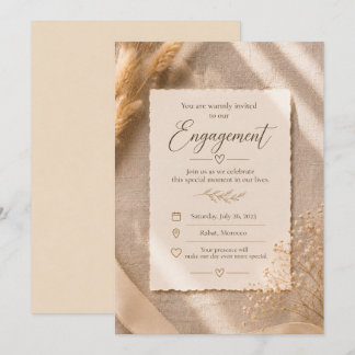 Invitation de fiançailles beige minimaliste
