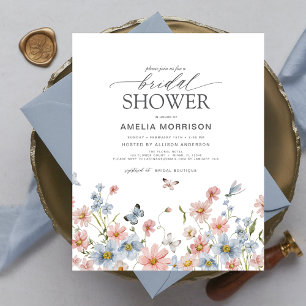 Invitation de Fiançailles Budget Fleur Sauvage Ble