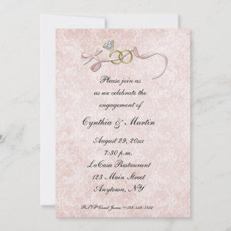 Invitation de fiançailles d'anneaux de mariage