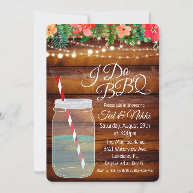 Invitation de fiançailles de couple de pot de jar  (Devant)