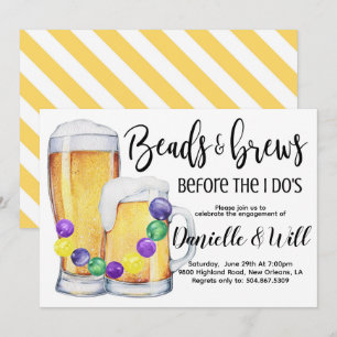 Invitation de fiançailles de Mardi Gras