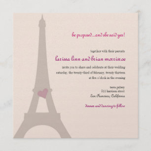 Invitation de fiançailles de Tour Eiffel de Paris