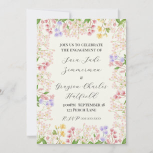 Invitation de fiançailles florale