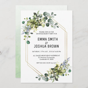 Invitation de Fiançailles géométrique Foliage