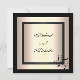 Invitation de fiançailles Glamour Crème Floral Noi