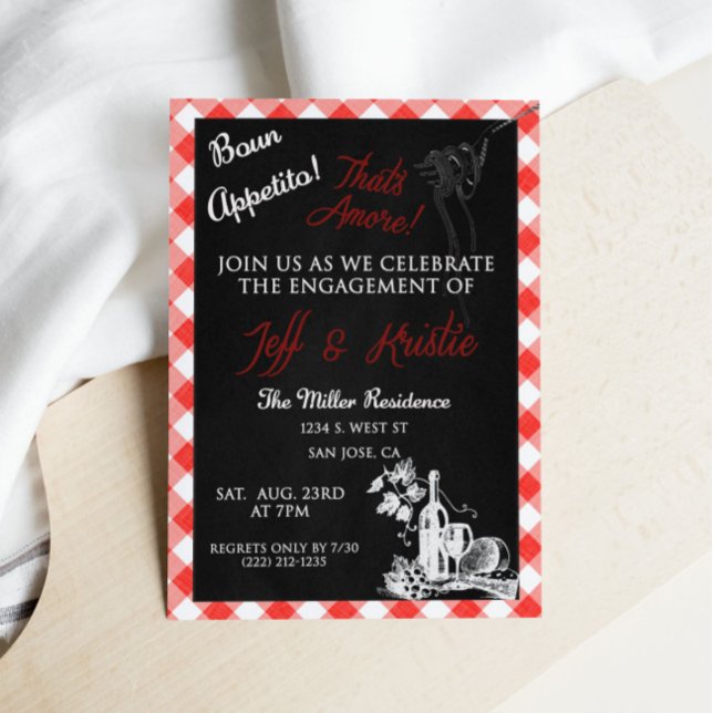 Invitation de fiançailles italienne Buon Appetito (Créateur téléchargé)