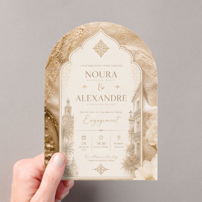 Invitation de fiançailles marocaine européenne (In situ (ordinateur de poche))