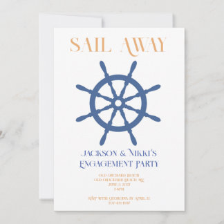 Invitation de fiançailles nautique Sail Away Beach
