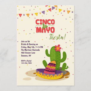 Invitation de fiesta de Cinco De Mayo