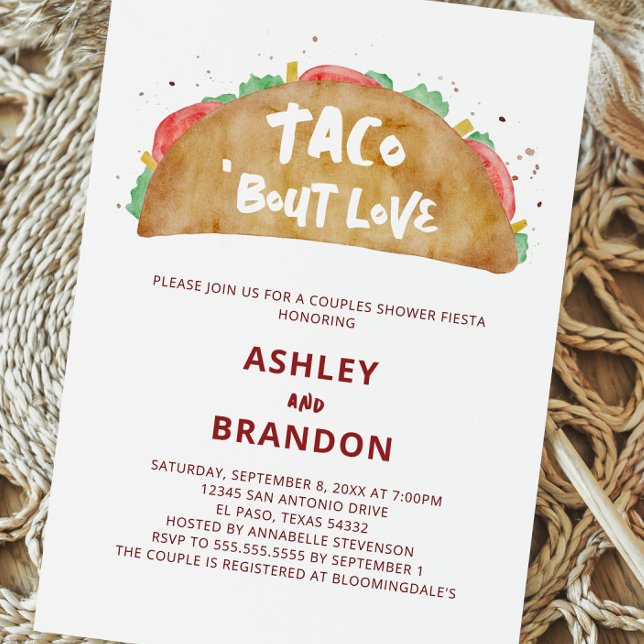 Invitation de Fiesta de Douche de Couple 'Taco 'Bo (Créateur téléchargé)