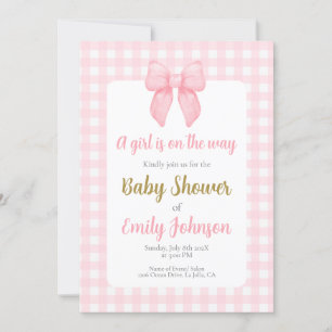 Invitation de fille Baby shower de cabot rose