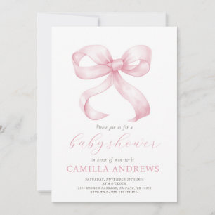Invitation de fille Baby shower de la ceinture ros