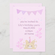 Invitation de fille d'anniversaire | carte personn