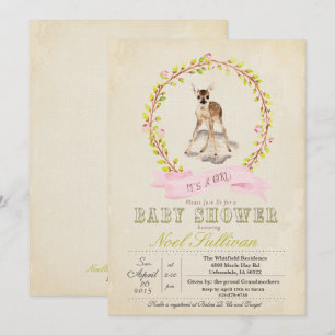 Invitation de fille de baby shower de cerfs