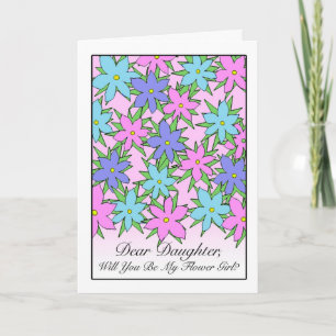 Invitation de fille de fleurs pour fille, Pastel F
