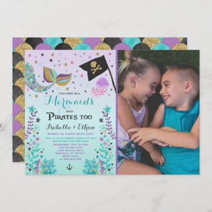 Invitation de fille de garçon d'enfant de mêmes