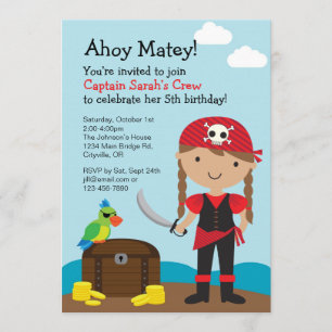 Invitation de fille de pirate