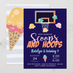 Invitation de filles de basket-ball de Scoops et H