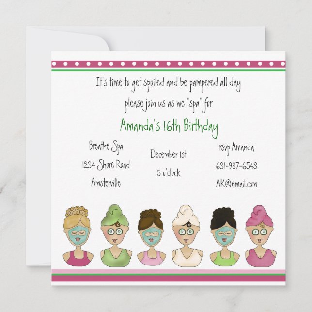 Invitation de filles Spas (Devant)