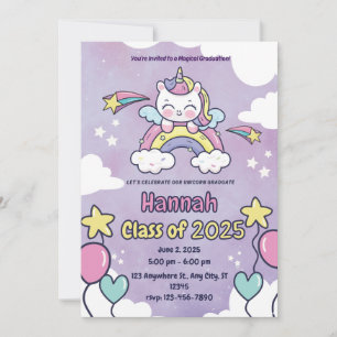 Invitation de fin d'année de maternelle Licorne Ma