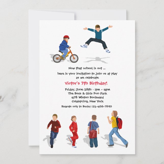 Invitation de fin d'année scolaire (Devant)