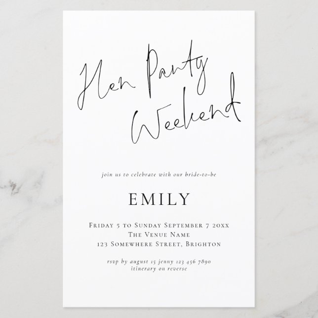 Invitation de fin de semaine du script de fin de s (Devant)