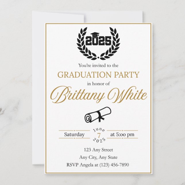 Invitation de fin d'études 2025 (Devant)