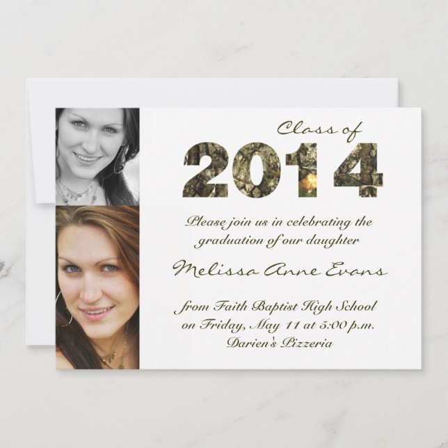 Invitation de fin d'études Camo Class 2014 (Devant)