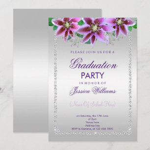 Invitation de fin d'études Classy Diamonds & Flowe
