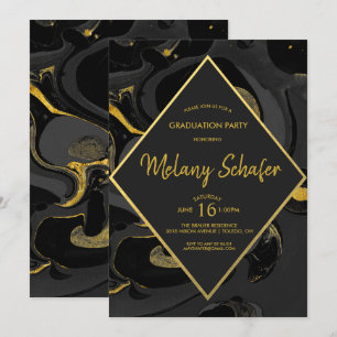 Invitation de fin d'études en marbre abstrait mode