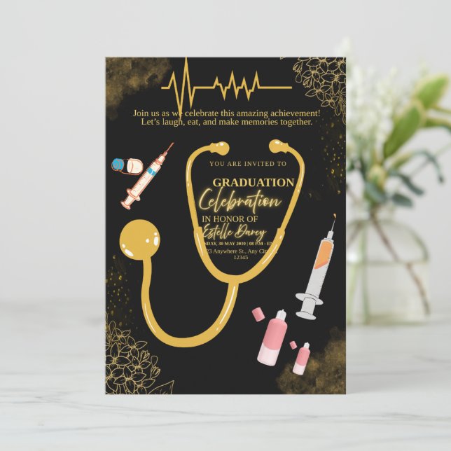 Invitation de fin d'études en soins infirmiers Bla (Debout devant)