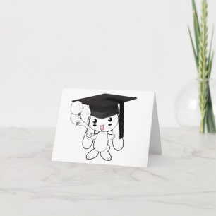 Invitation de fin d'études mignonne en noir et bla