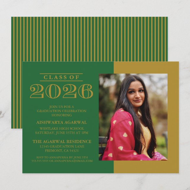 INVITATION DE FIN D'ÉTUDES PROMOTION 2026 CLASSIQU (Devant / Derrière)