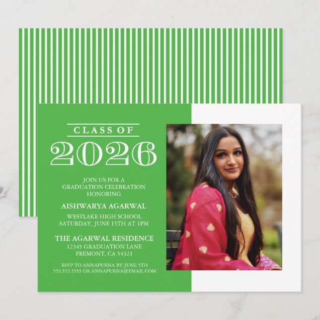 INVITATION DE FIN D'ÉTUDES PROMOTION 2026 CLASSIQU (Devant / Derrière)