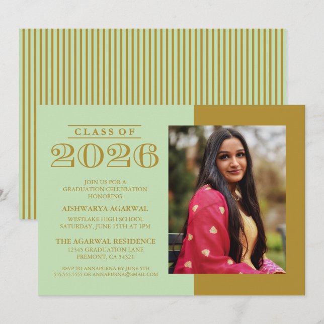 INVITATION DE FIN D'ÉTUDES PROMOTION 2026 CLASSIQU (Devant / Derrière)