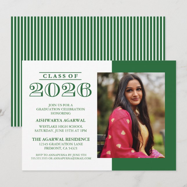 INVITATION DE FIN D'ÉTUDES PROMOTION 2026 CLASSIQU (Devant / Derrière)