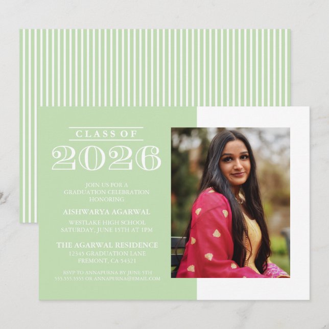 INVITATION DE FIN D'ÉTUDES PROMOTION 2026 CLASSIQU (Devant / Derrière)