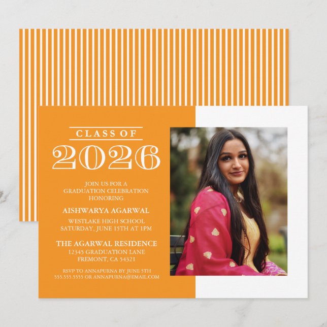 INVITATION DE FIN D'ÉTUDES PROMOTION 2026 CLASSIQU (Devant / Derrière)