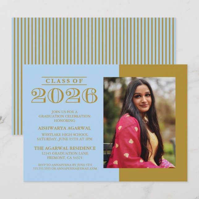 INVITATION DE FIN D'ÉTUDES PROMOTION 2026 CLASSIQU (Devant / Derrière)