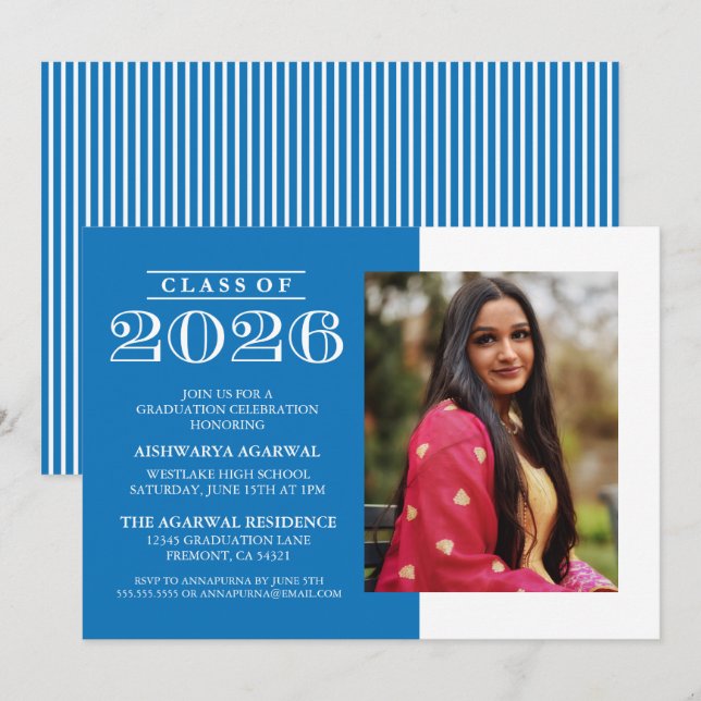 INVITATION DE FIN D'ÉTUDES PROMOTION 2026 CLASSIQU (Devant / Derrière)