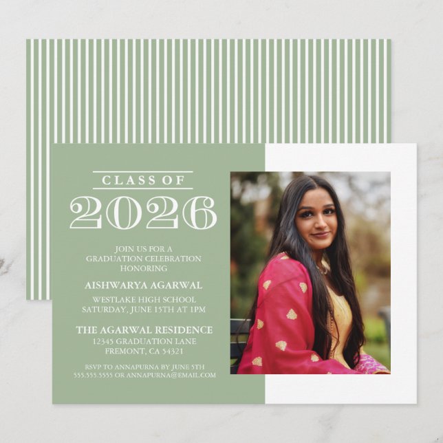 INVITATION DE FIN D'ÉTUDES PROMOTION 2026 CLASSIQU (Devant / Derrière)