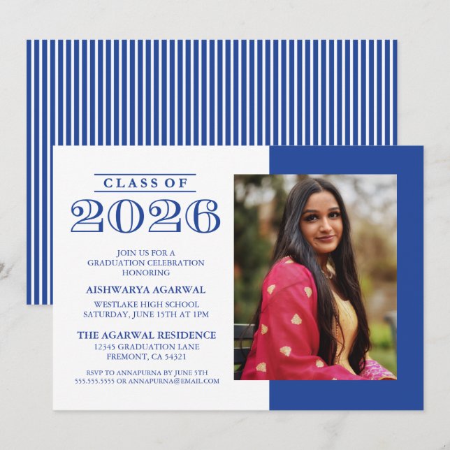 INVITATION DE FIN D'ÉTUDES PROMOTION 2026 CLASSIQU (Devant / Derrière)
