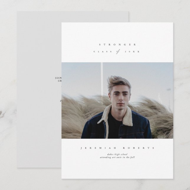 Invitation de fin d'études Serif Clean (Devant / Derrière)