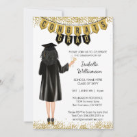 Invitation de fin d'études unique Cheveux noirs
