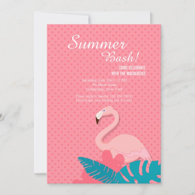 Invitation de Flamant rose gracieuse (Devant)