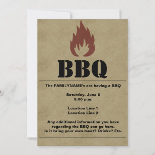 Invitation de flamme barbecue