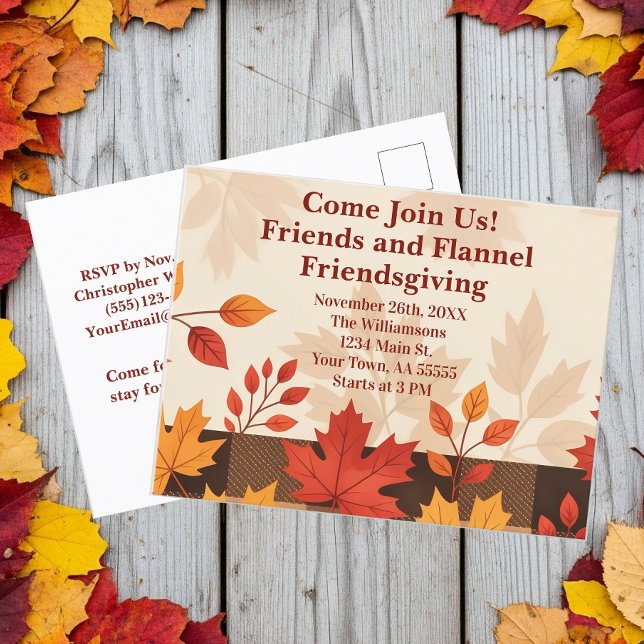 Invitation de Flannel Friendsgiving (Créateur téléchargé)